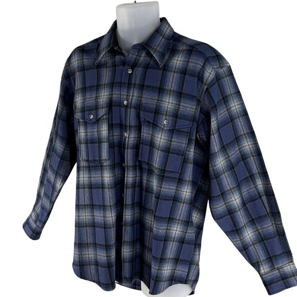 VTG Pendleton Men M 100% Wool Flannel Shacket Vintage Jacket Flannel Fully Lined - Picture 5 of 16